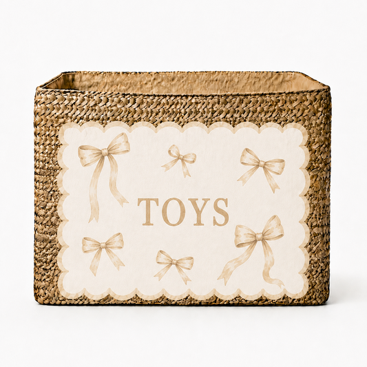 Personalised Bow Toy Basket