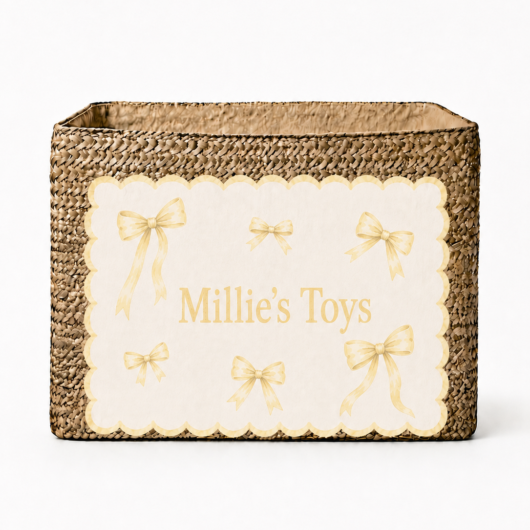 Personalised Bow Toy Basket