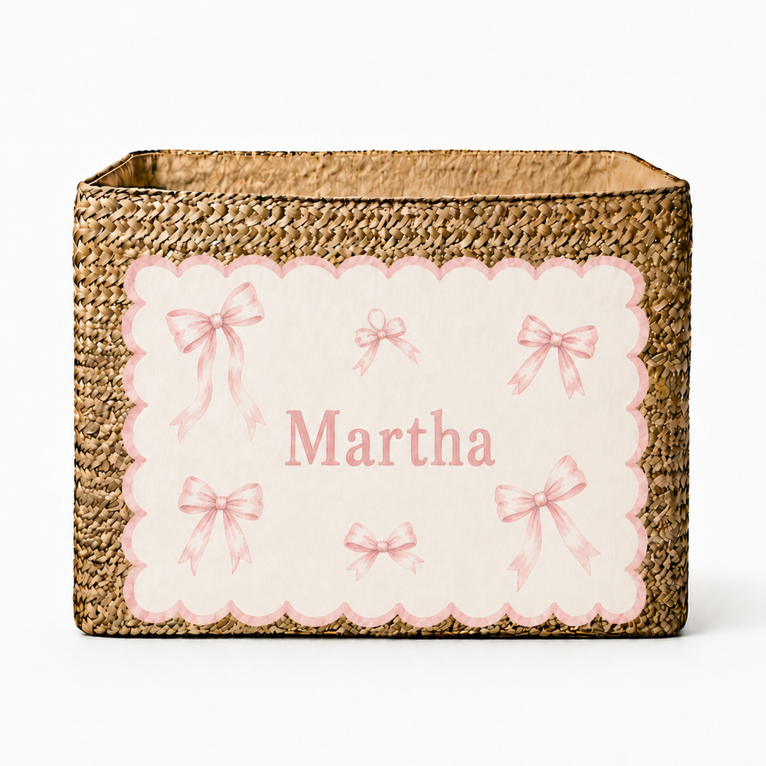 Personalised Bow Toy Basket
