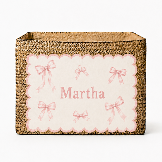 Personalised Bow Toy Basket