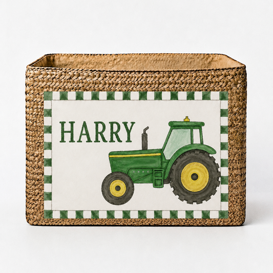 Personalised Tractor Toy Basket
