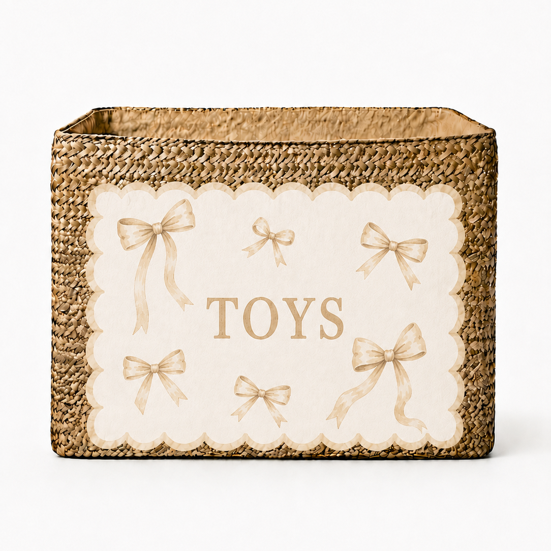 Personalised Bow Toy Basket