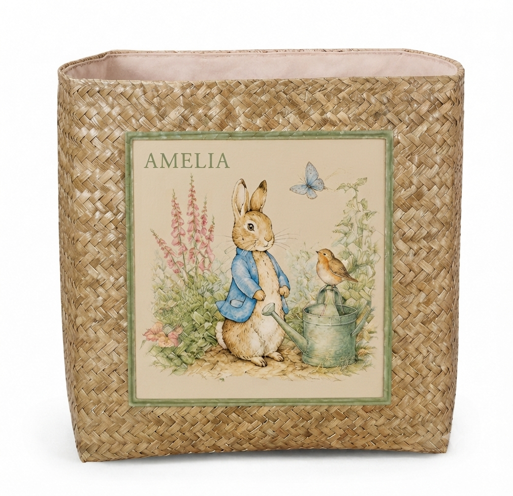 Personalised Rabbit Toy Basket
