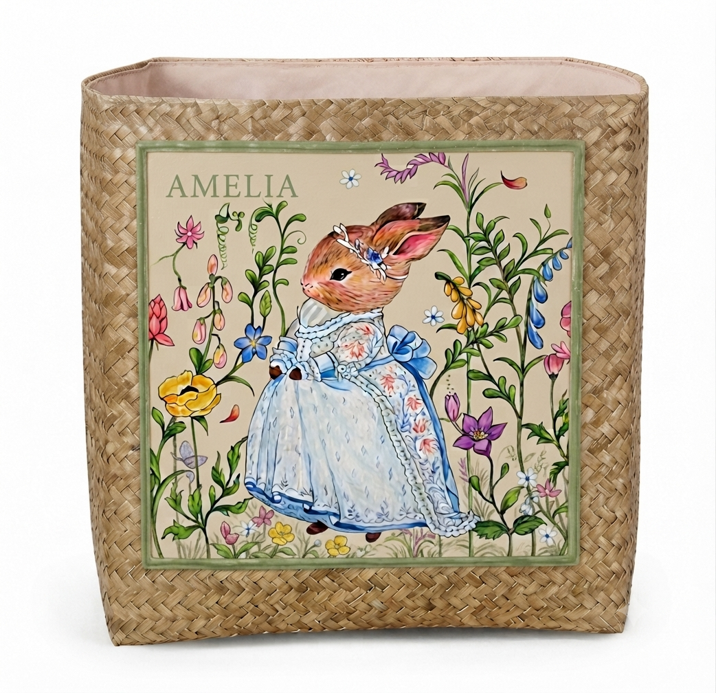 Personalised Rabbit Toy Basket